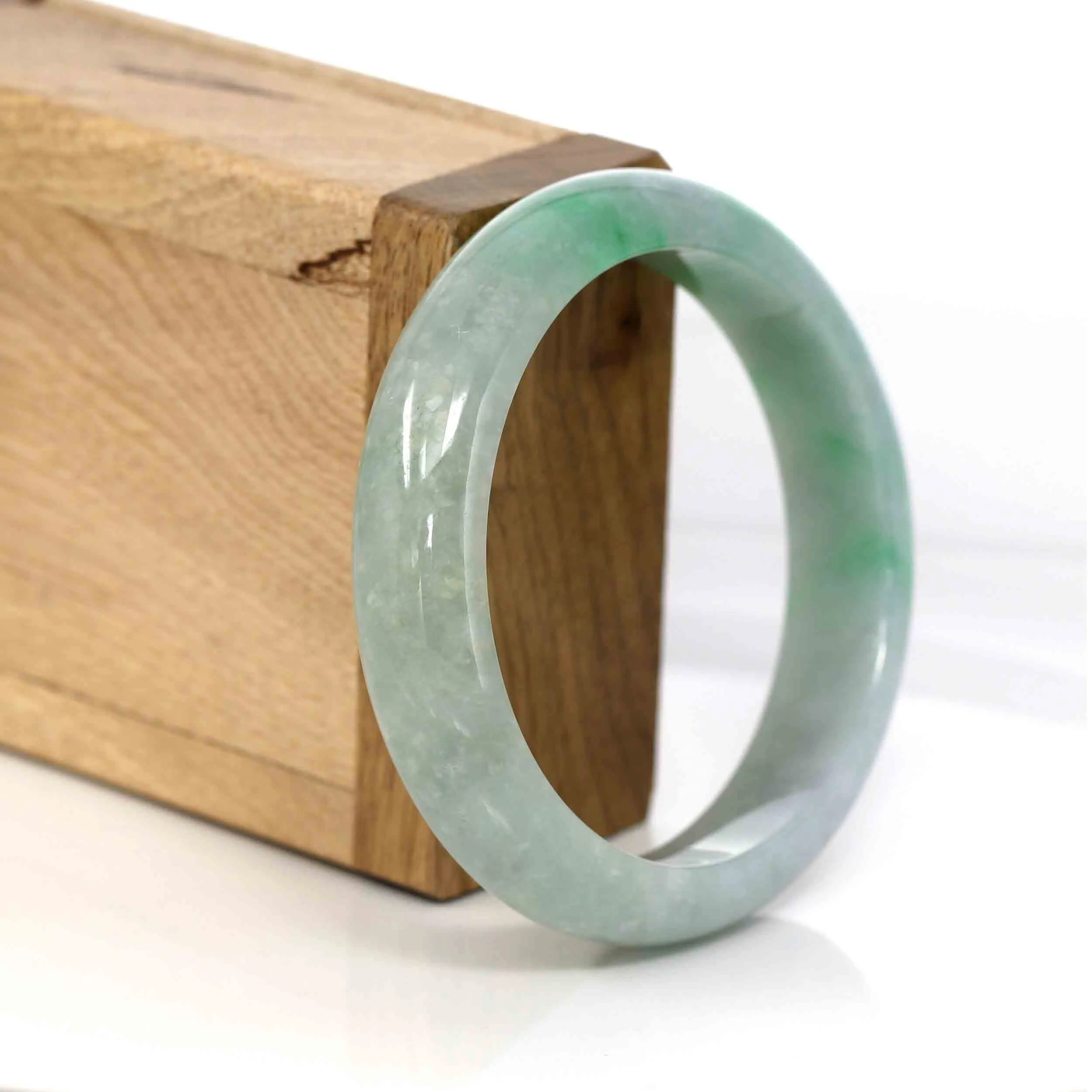 Baikalla Classic Green Natural Jadeite Jade Bangle (56.60 mm )#326