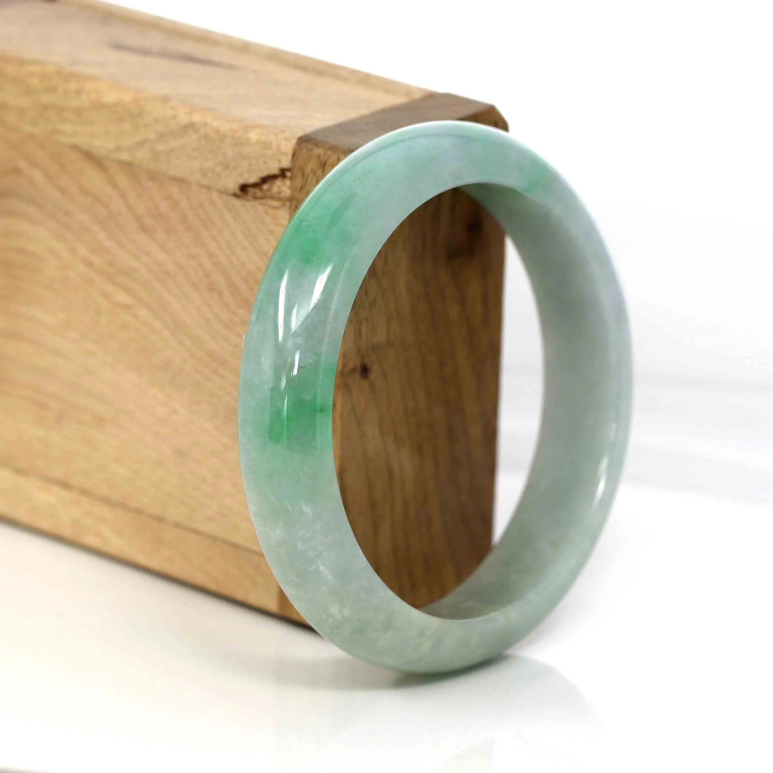 Baikalla Classic Green Natural Jadeite Jade Bangle (56.60 mm )#326