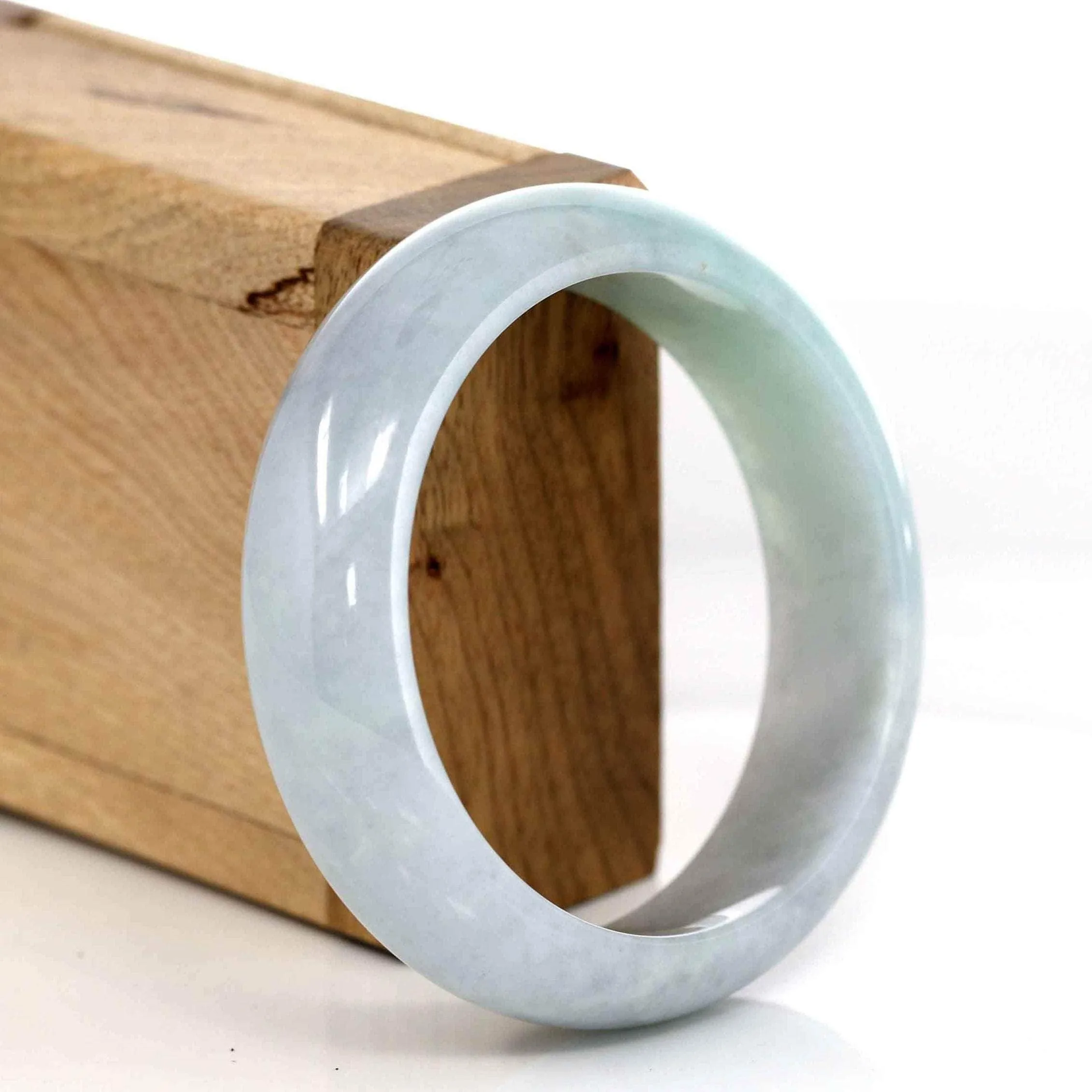 Baikalla™ "Classic Bangle" Genuine Burmese Green Jadeite Jade Bangle Bracelet( 57.35 ) #204