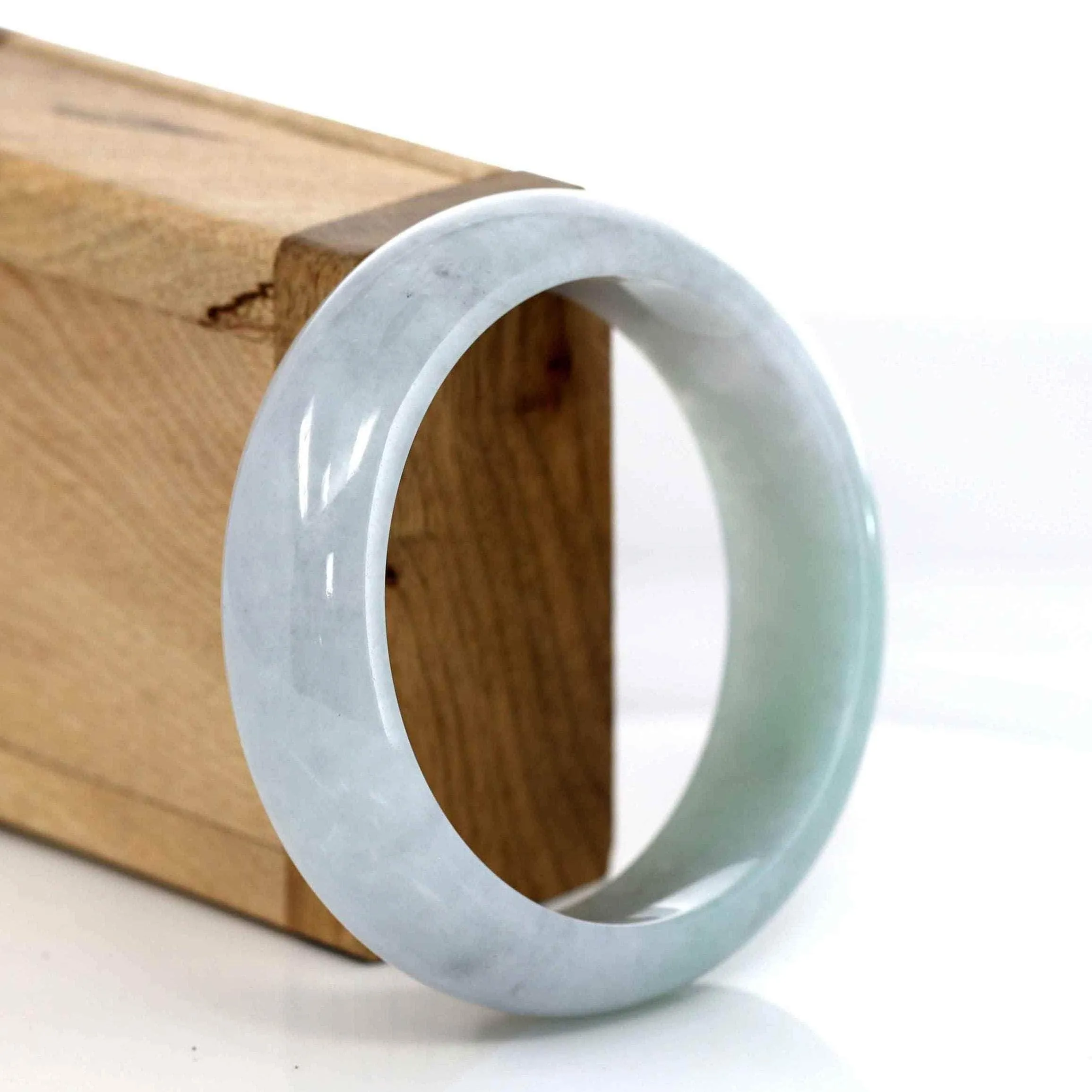 Baikalla™ "Classic Bangle" Genuine Burmese Green Jadeite Jade Bangle Bracelet( 57.35 ) #204