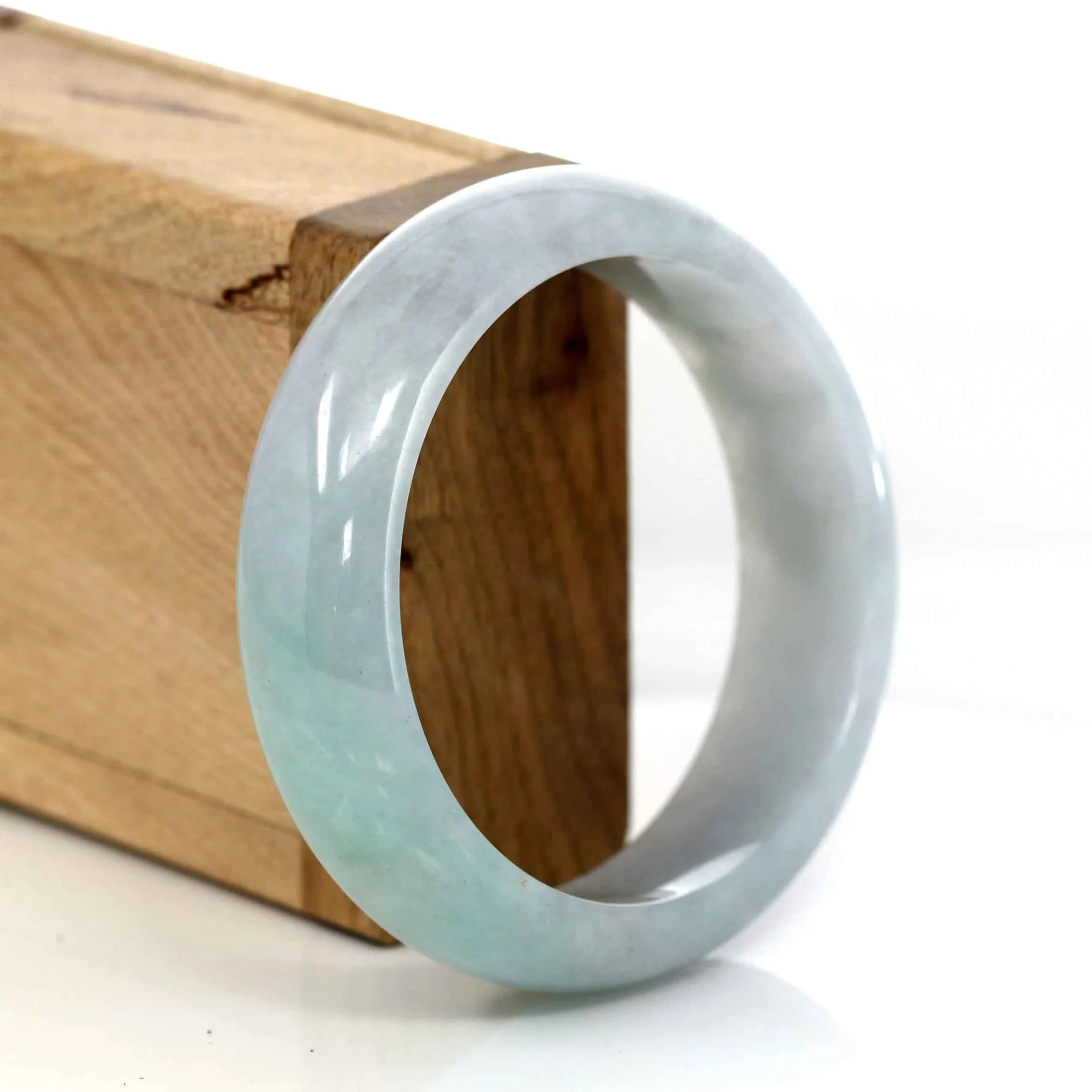 Baikalla™ "Classic Bangle" Genuine Burmese Green Jadeite Jade Bangle Bracelet( 57.35 ) #204