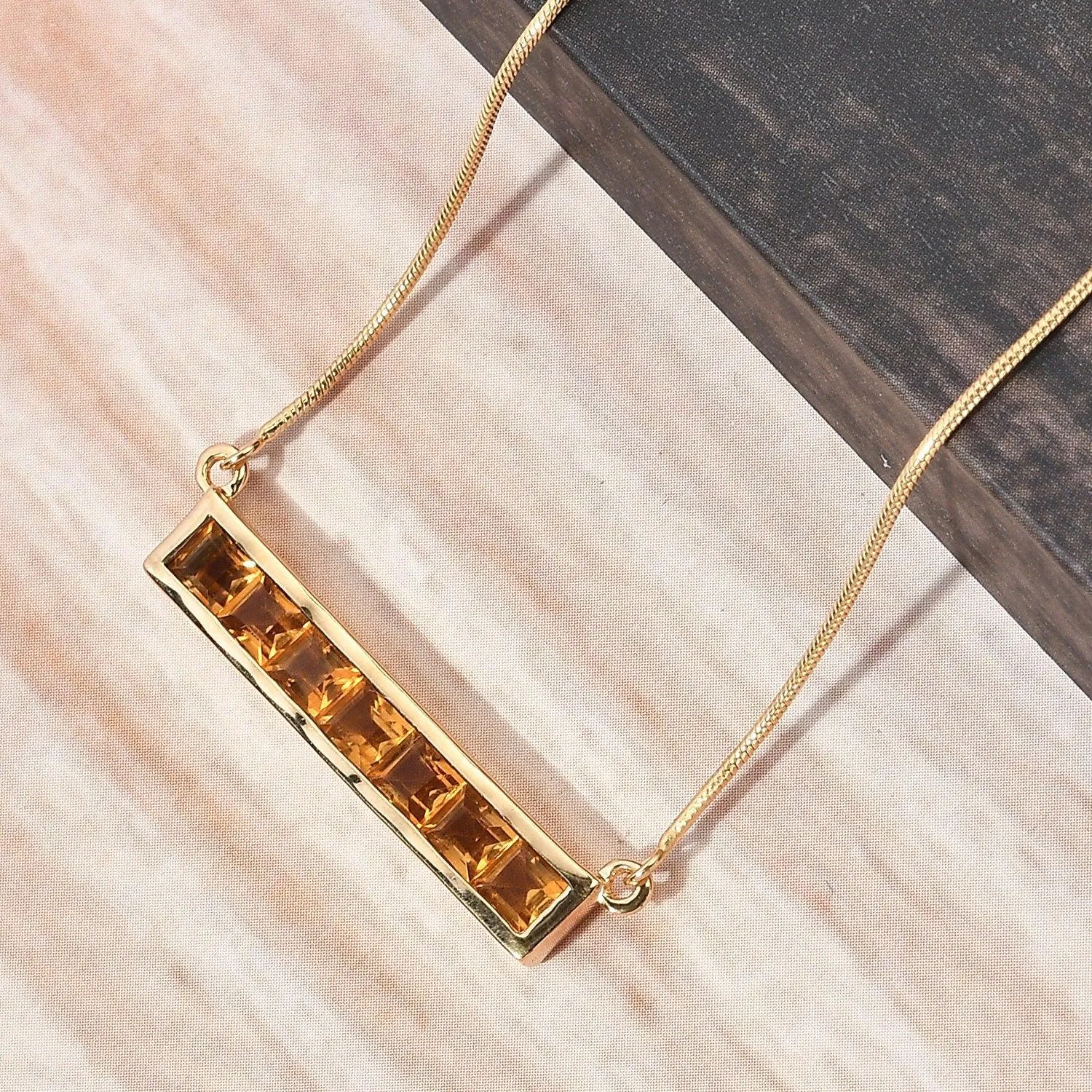 Bar Necklace , Gemstone Bar Necklace , 18K Gold Plated 925 Sterling Silver , Unique Fine Jewellery  Gift for her