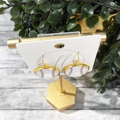 Baseball Dangly Earrings (SILVER OR GOLD)