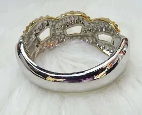 Beautiful Gold Silver Mixed Crystal Bangle Party Jewellery