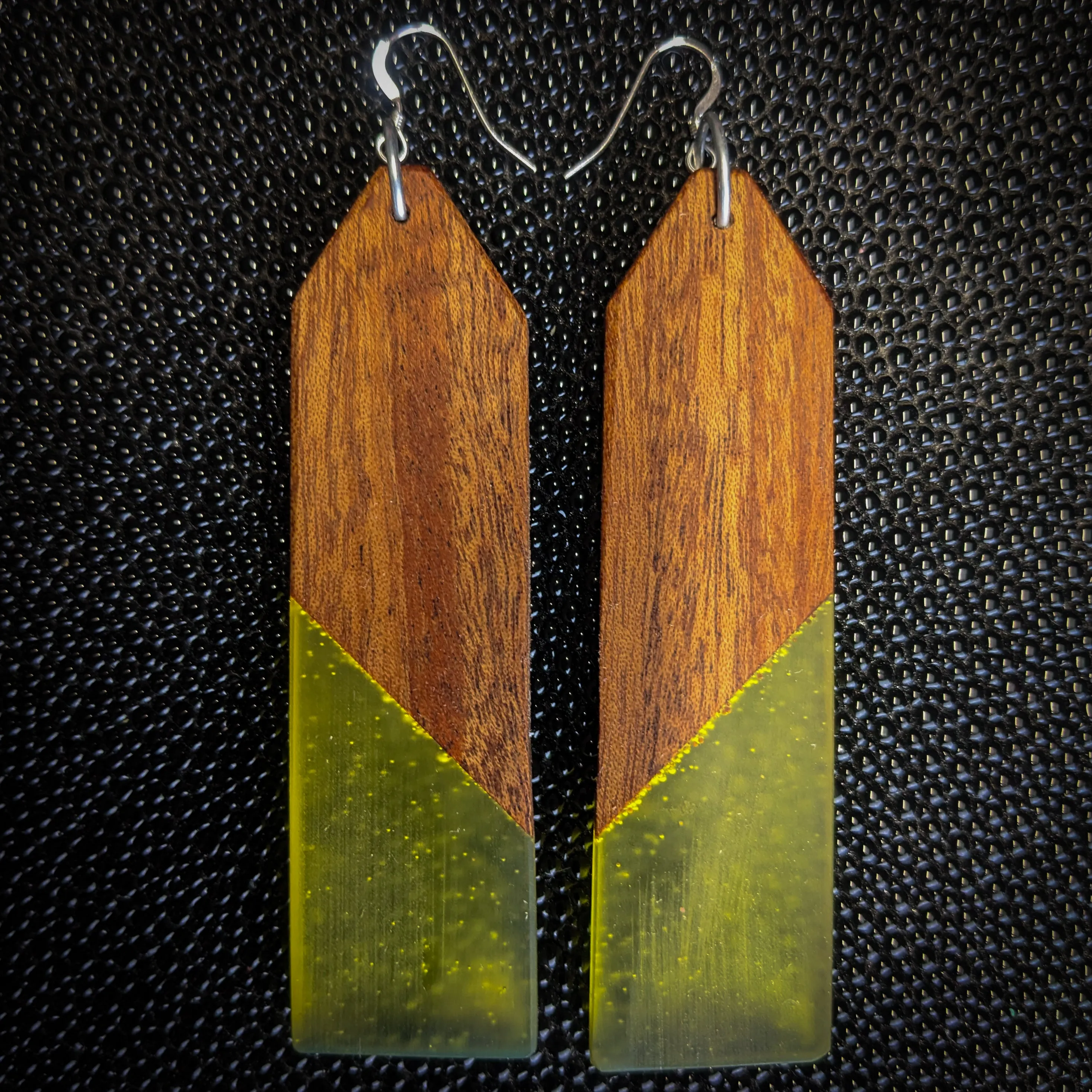 Big Yellow Slant Dangle Earrings