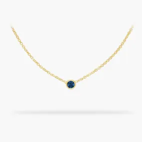 Birthstone Necklace September- Sapphire 14K Gold Necklace