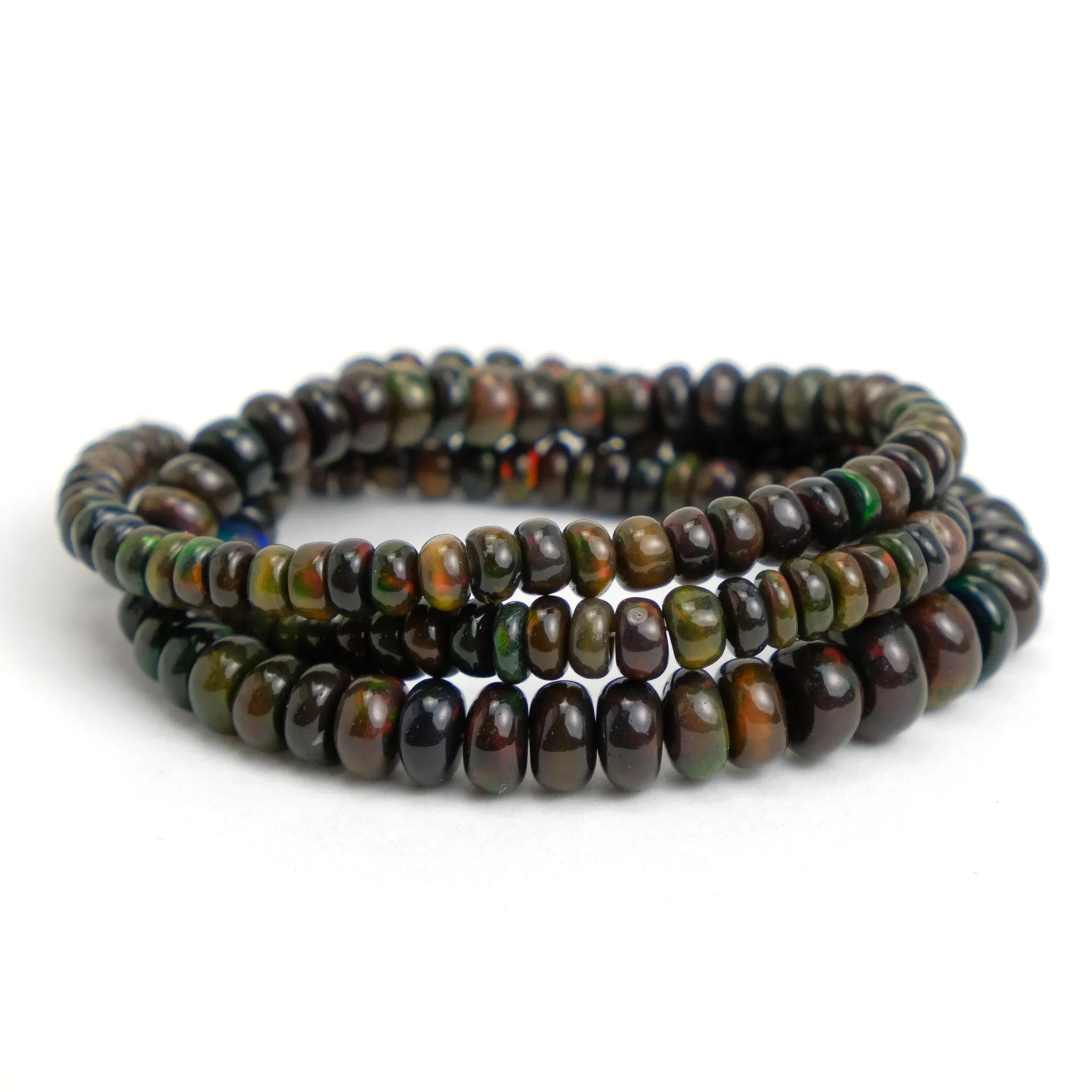 Black Opal Ethiopian Smooth Rondelles