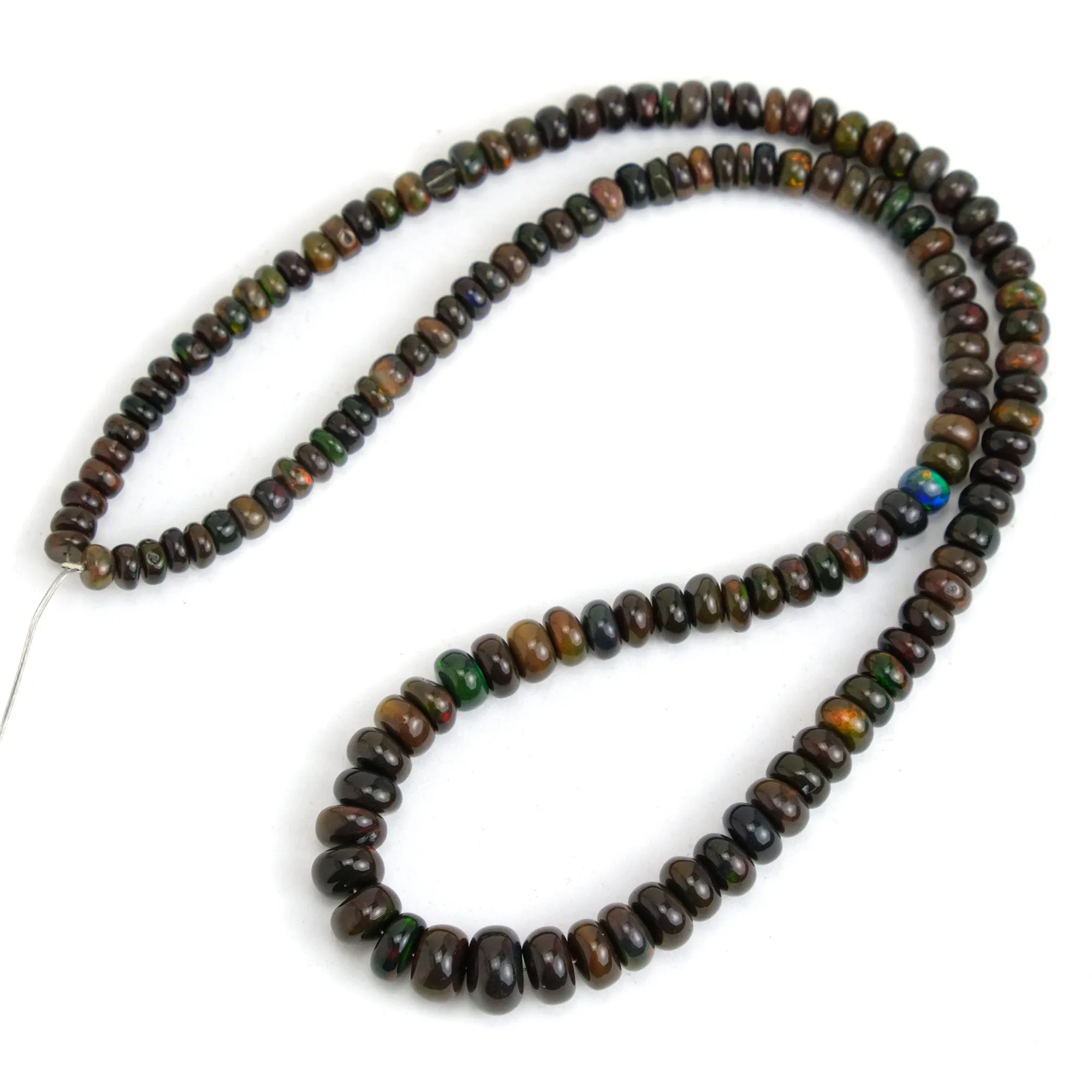 Black Opal Ethiopian Smooth Rondelles