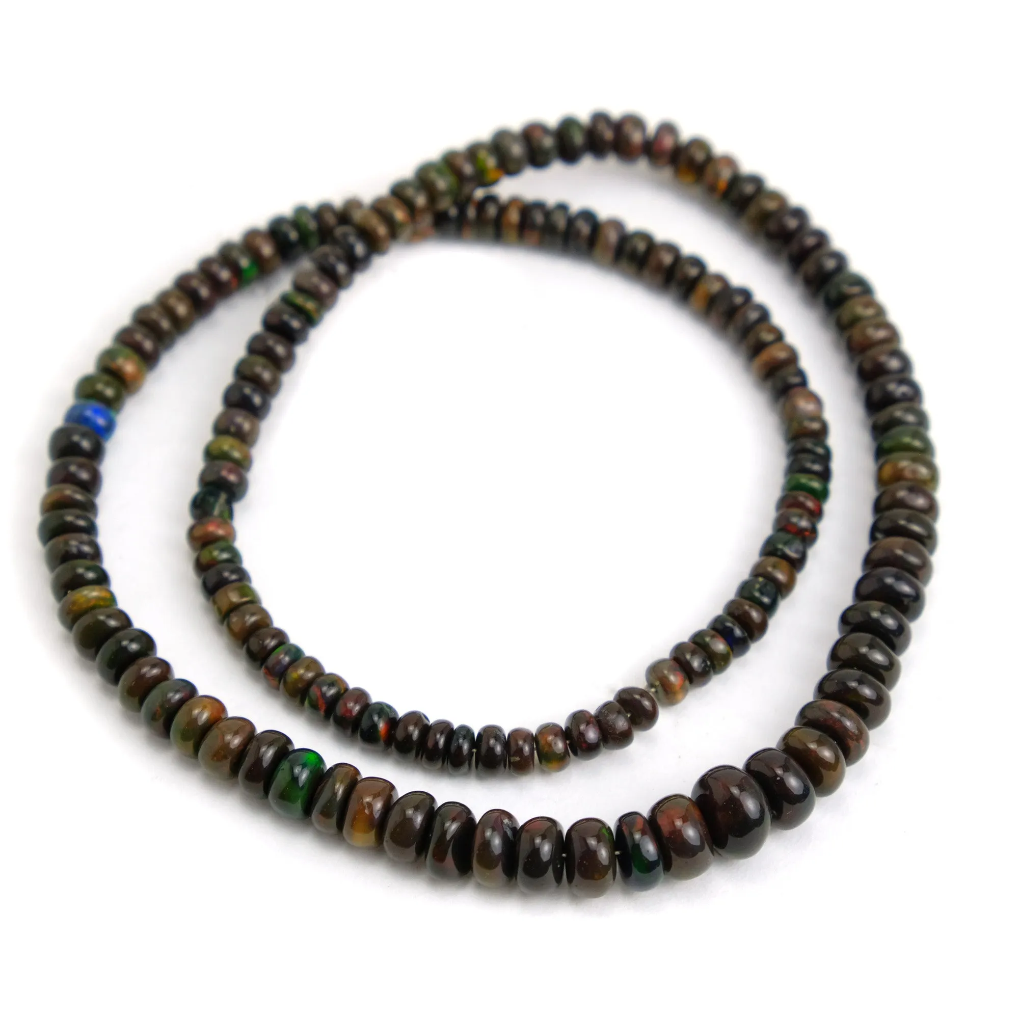 Black Opal Ethiopian Smooth Rondelles