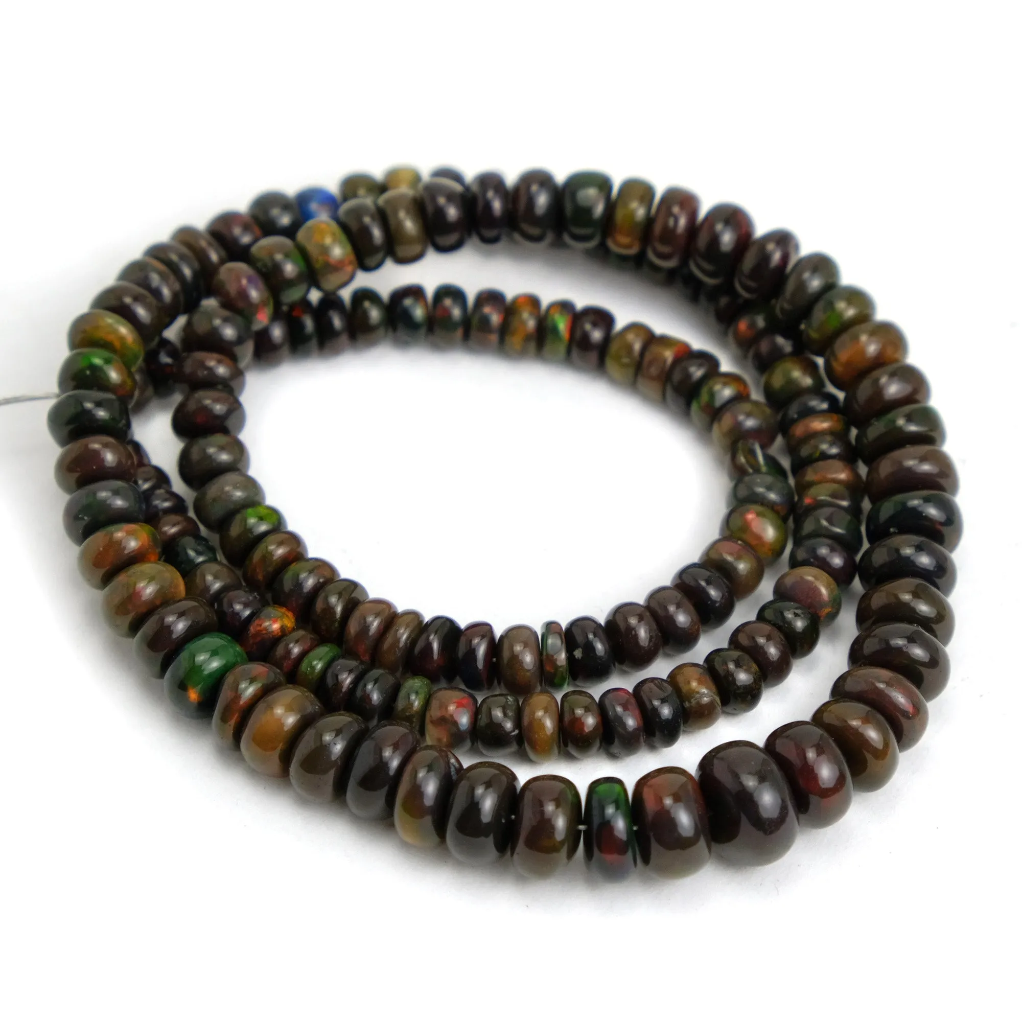 Black Opal Ethiopian Smooth Rondelles