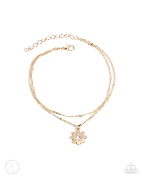 Blossoming Breeze - Gold Anklet - Paparazzi Accessories