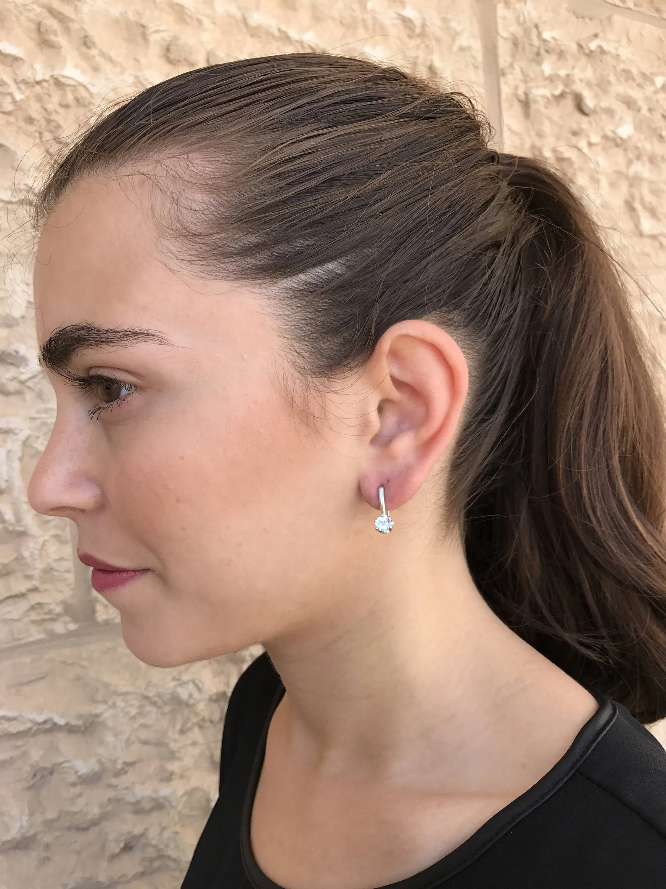 Blue Drop Earrings - Blue Topaz Studs - Long Topaz Earrings