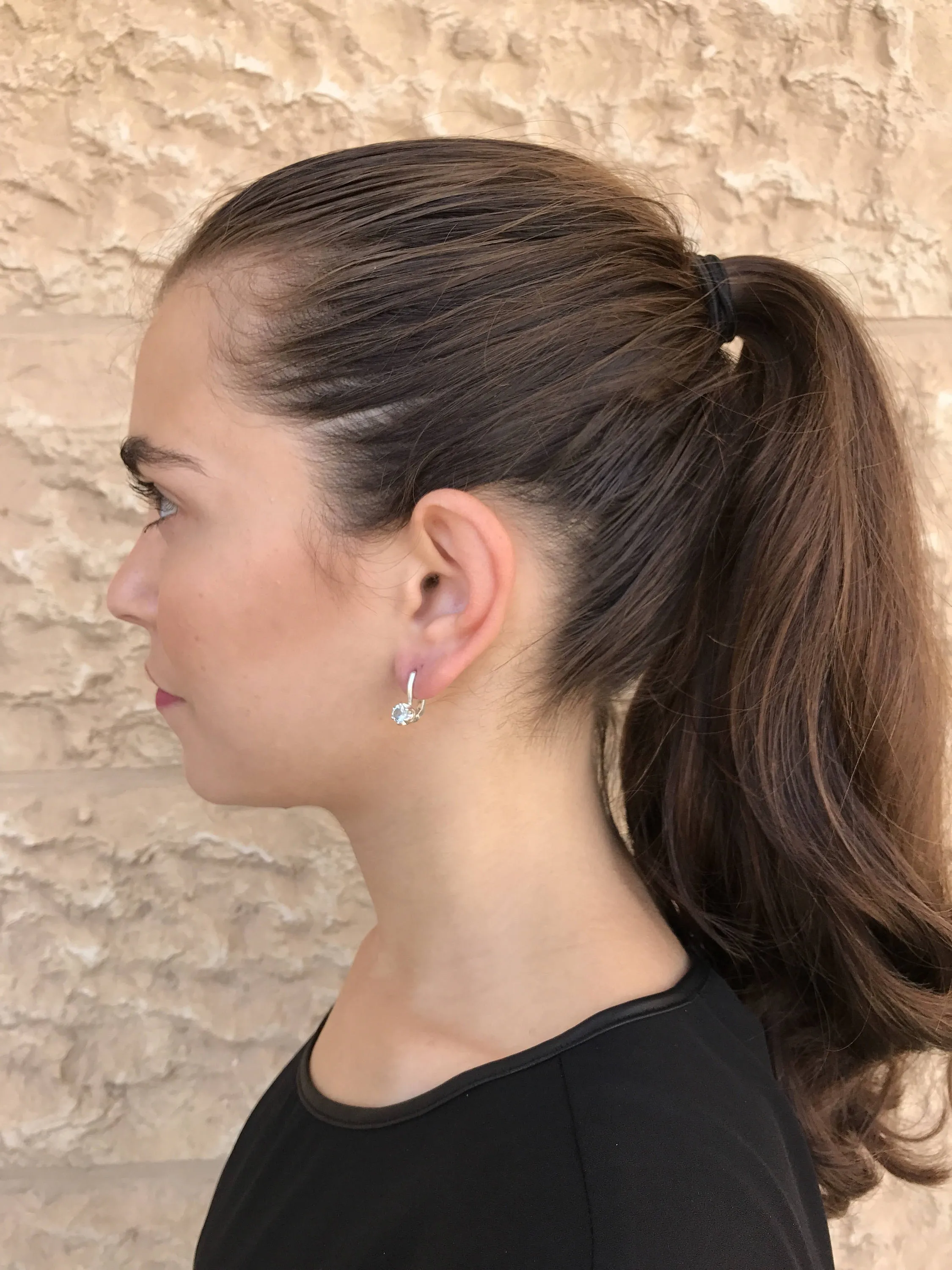 Blue Drop Earrings - Blue Topaz Studs - Long Topaz Earrings