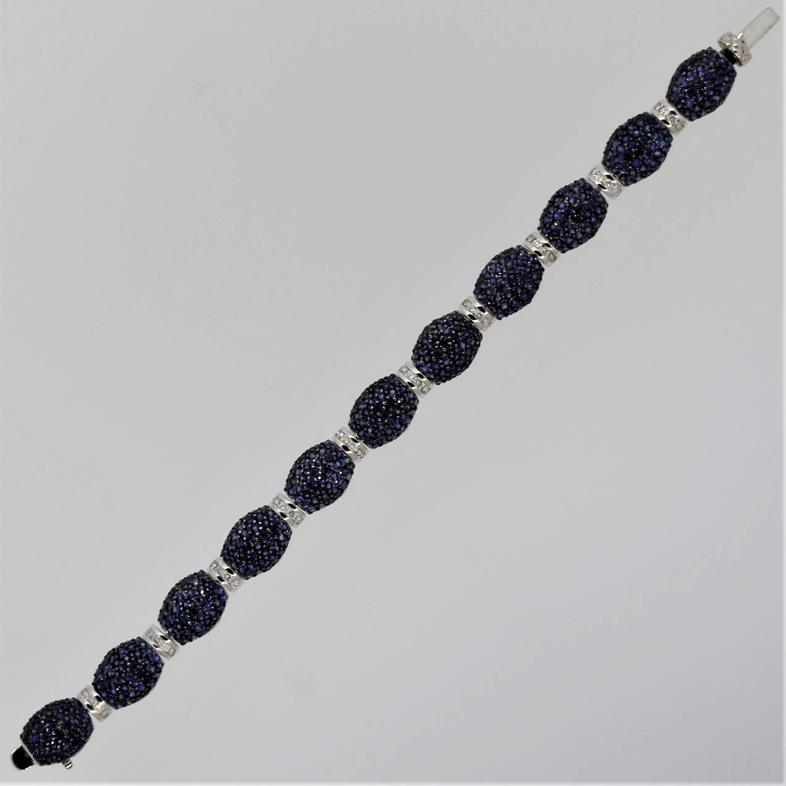 Blue Sapphire Diamond Gold Bracelet