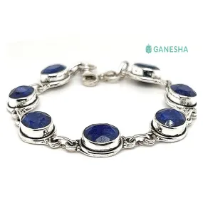 Blue Sapphires Bracelet (925) Sterling Silver