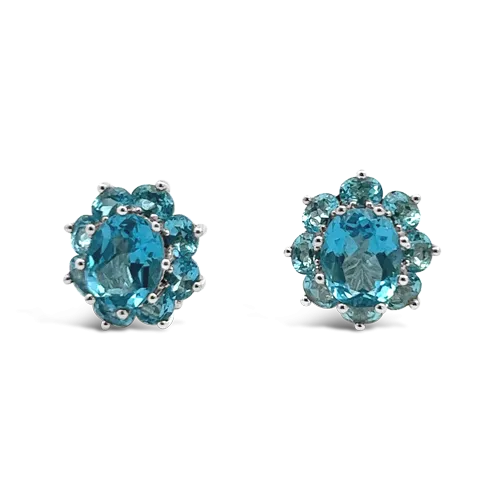 Blue Topaz Estate Earrings