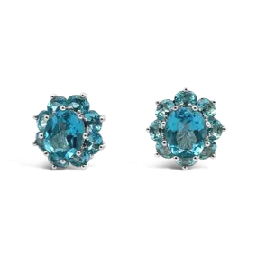 Blue Topaz Estate Earrings