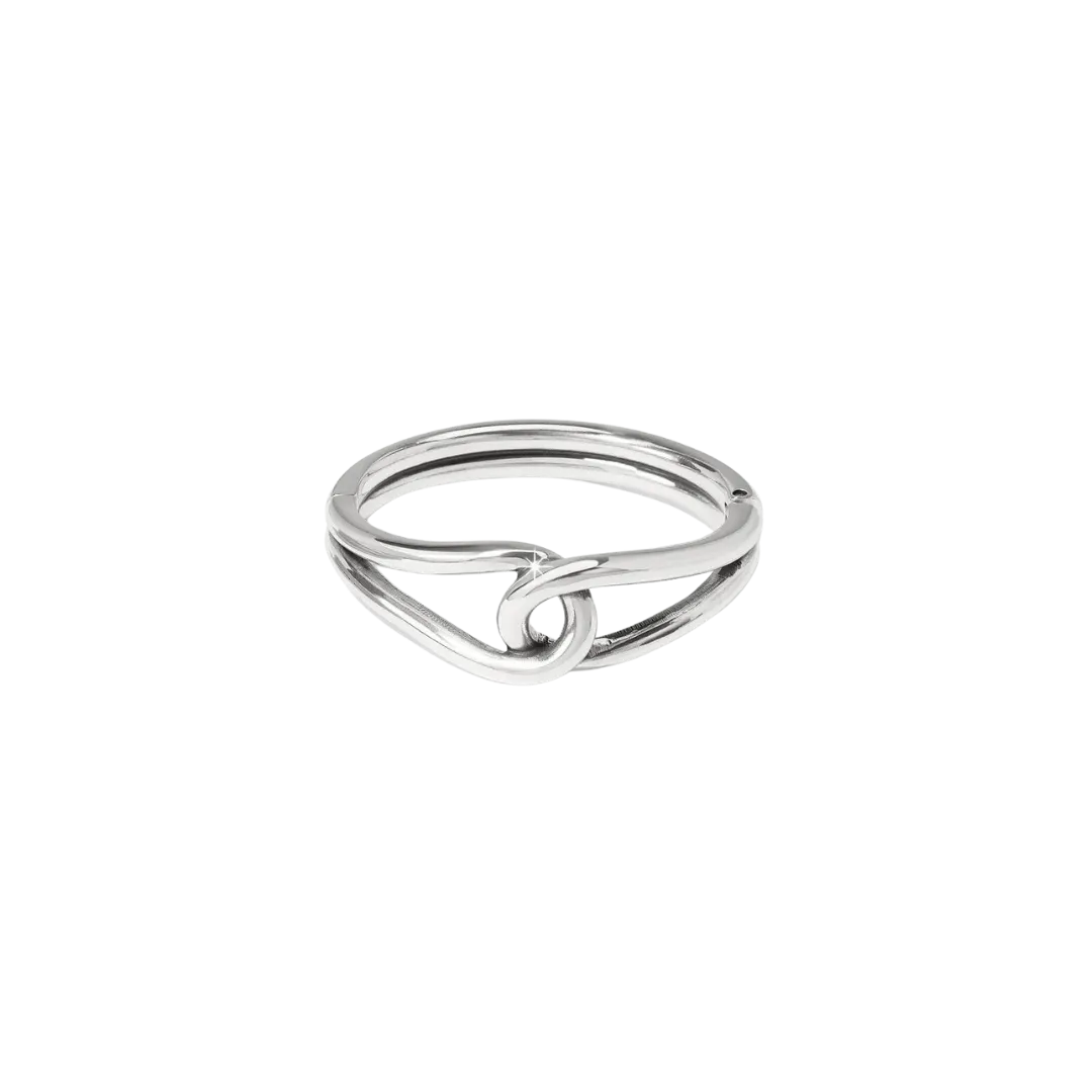 Brighton Women's Interlok Curve Hinged Silver Bangle