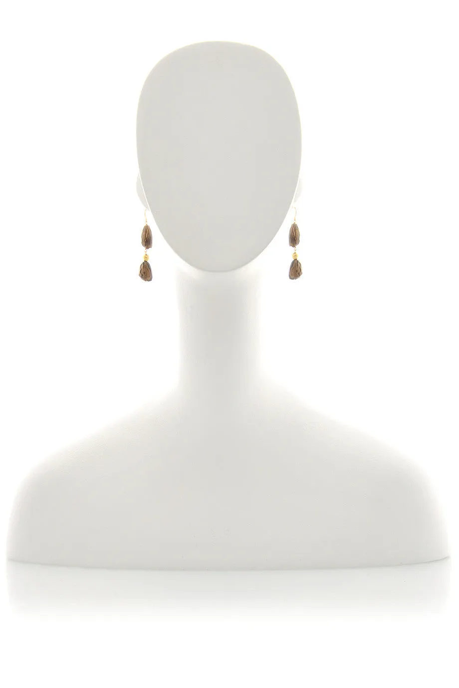 BY THE STONES ROSARY Smoky Topaz Earrings