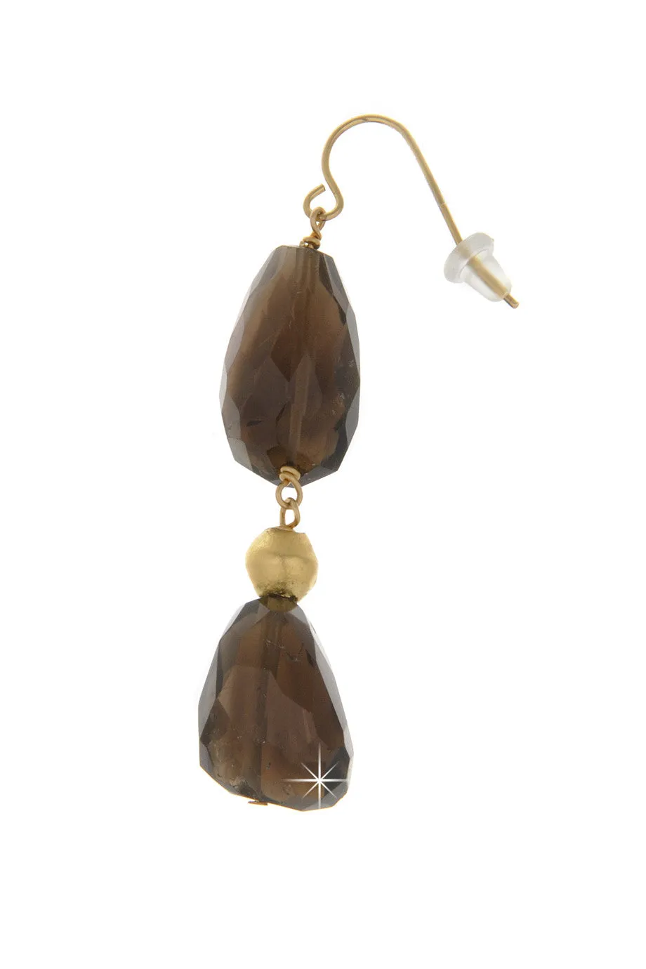 BY THE STONES ROSARY Smoky Topaz Earrings