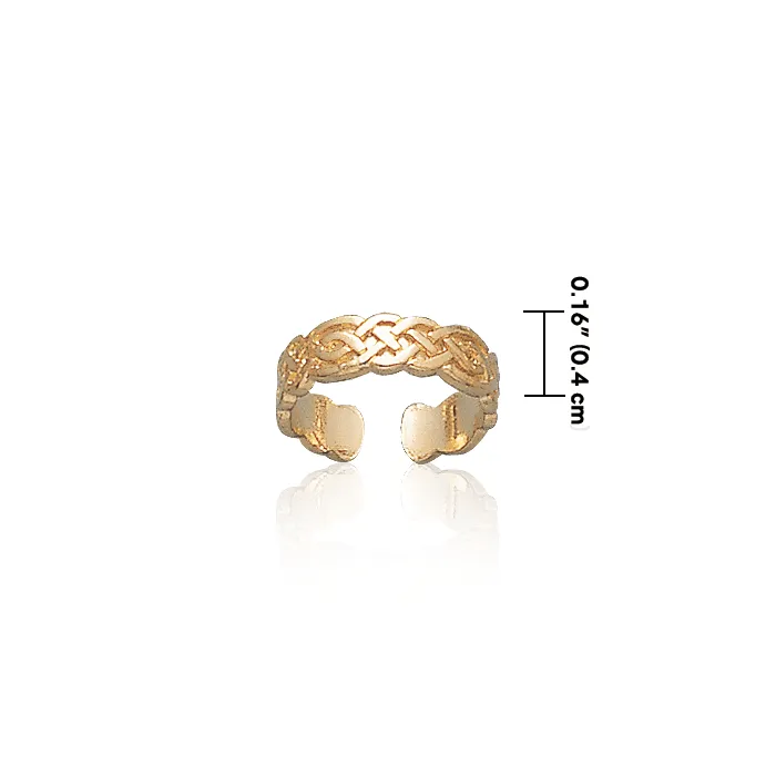 Celtic Knotwork Gold Vermeil Toe Ring VTR606