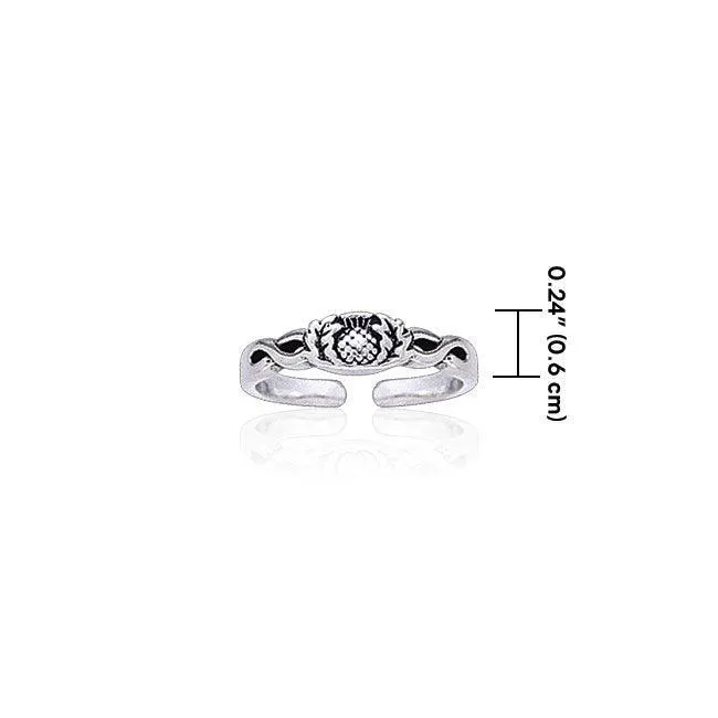 Celtic Thistle Silver Toe Ring TR3730