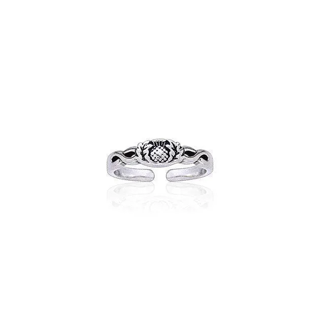 Celtic Thistle Silver Toe Ring TR3730