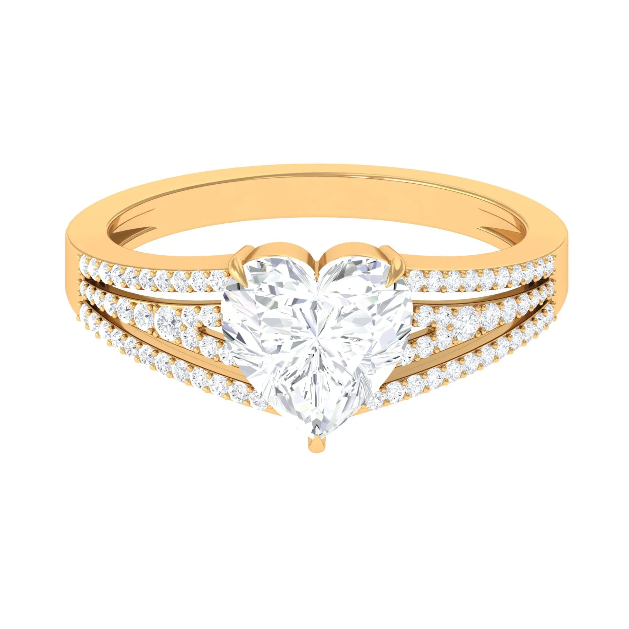 Certified Cubic Zirconia Heart Engagement Ring