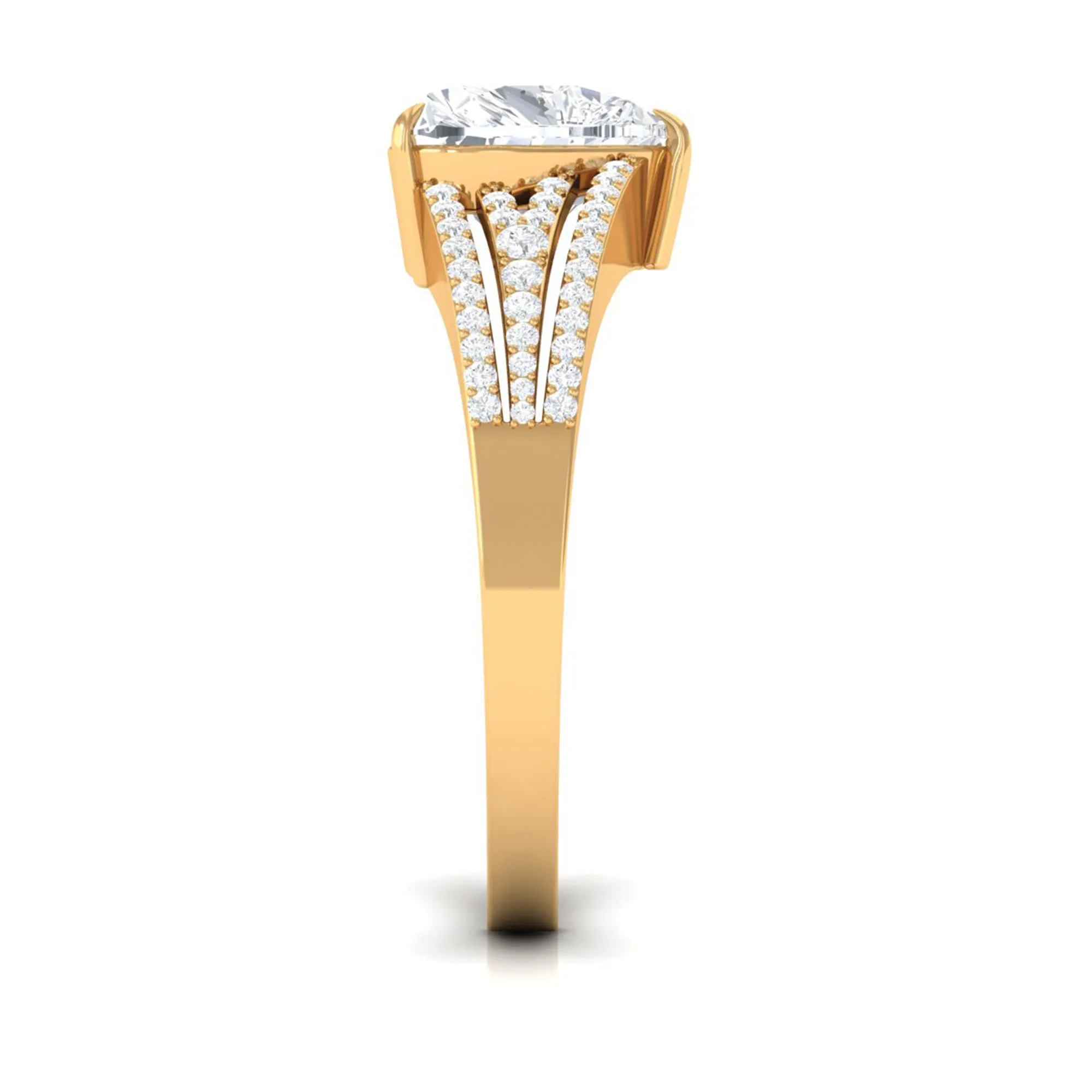 Certified Cubic Zirconia Heart Engagement Ring