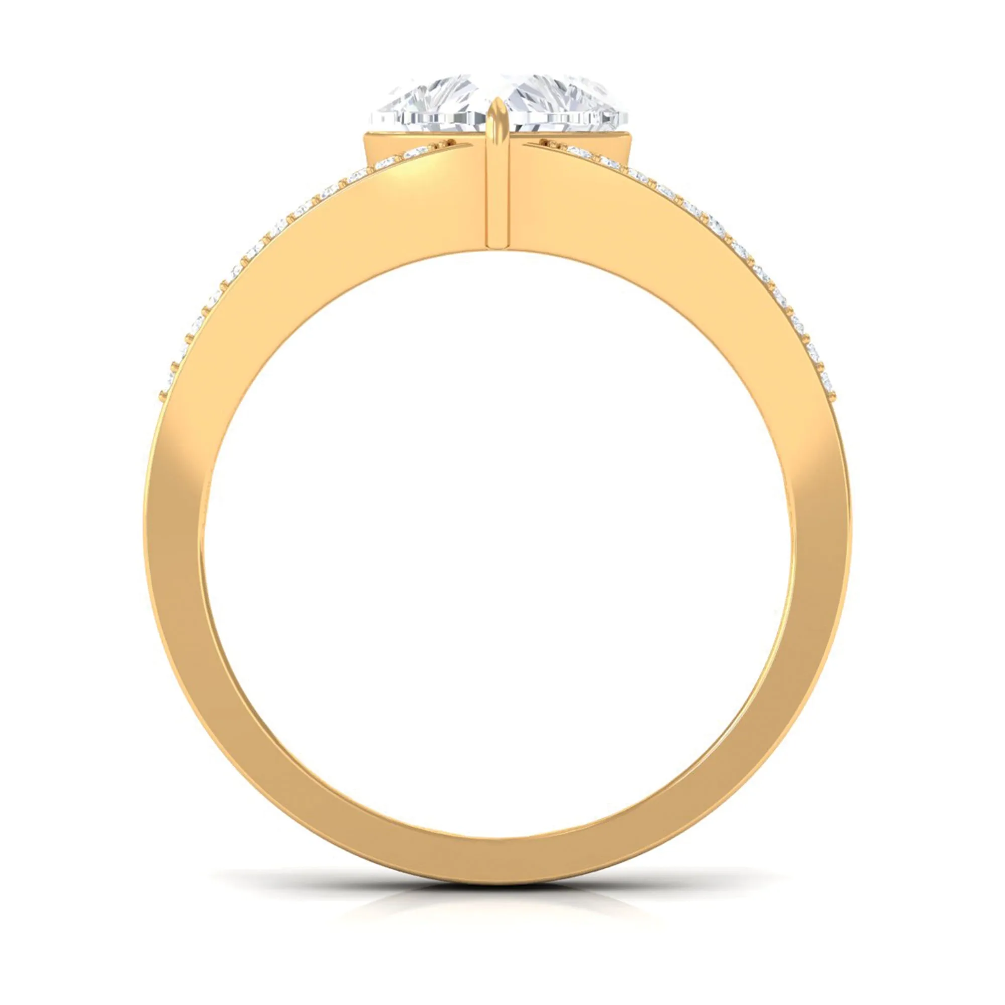 Certified Cubic Zirconia Heart Engagement Ring