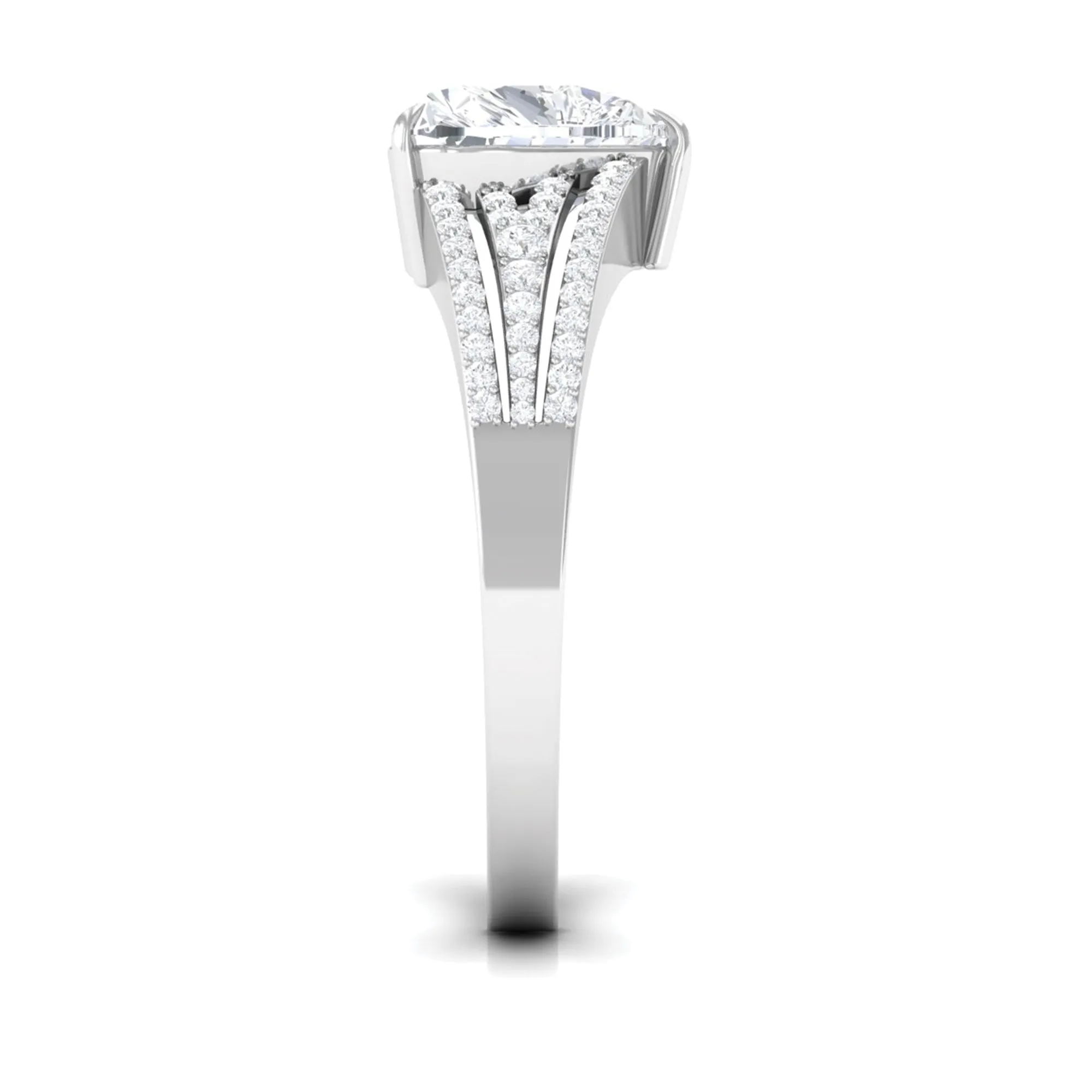 Certified Cubic Zirconia Heart Engagement Ring