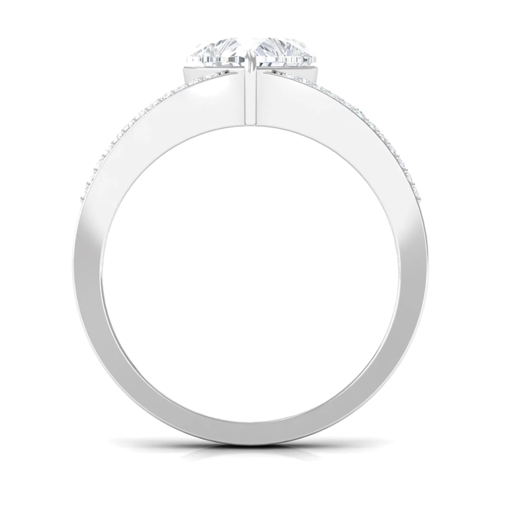 Certified Cubic Zirconia Heart Engagement Ring