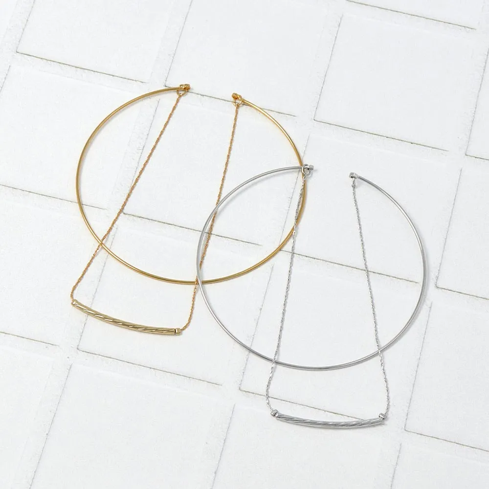 Chain Detail Narrow Bangle