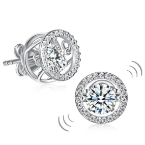 Classic Dancing Stone Stud Earrings