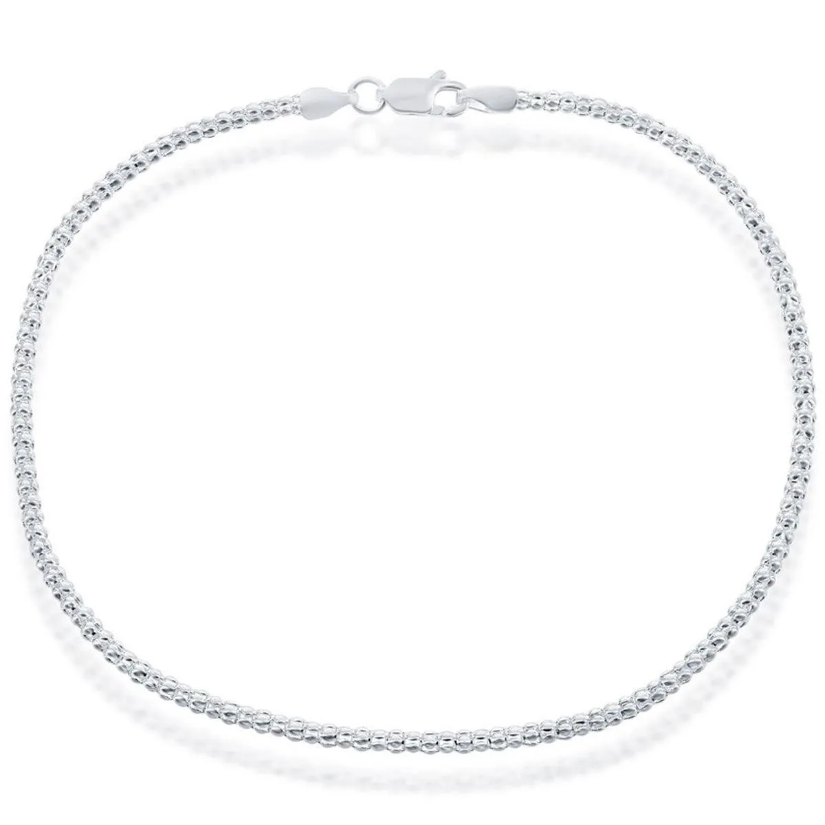 Classic Women's Anklet - Sterling Silver 2.5mm Popcorn, 10 inch | R-9257-10