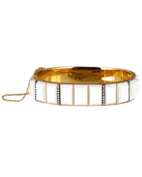 Cocholong and Diamond Bangle Bracelet