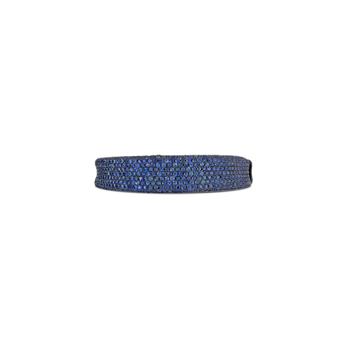Concave Blue Sapphire Bangle Bracelet