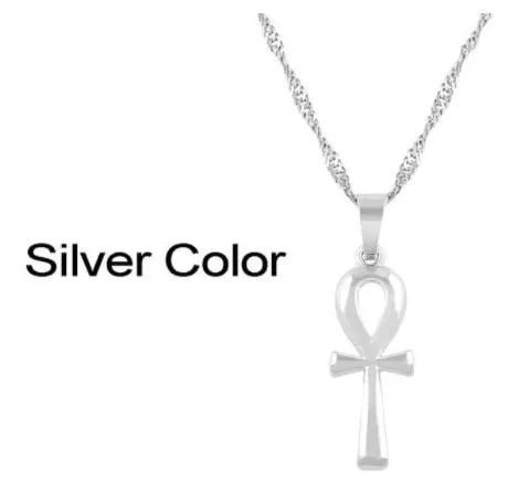 Cross Necklace Simple Necklaces Jesus Women Chain Ladies Pendant Girls Jewelry Yellow Gold Color Vintage European Metal Collares