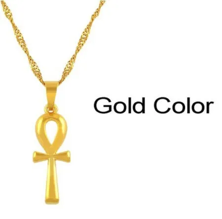 Cross Necklace Simple Necklaces Jesus Women Chain Ladies Pendant Girls Jewelry Yellow Gold Color Vintage European Metal Collares