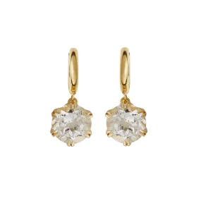 Crown Midi Hoops White Topaz