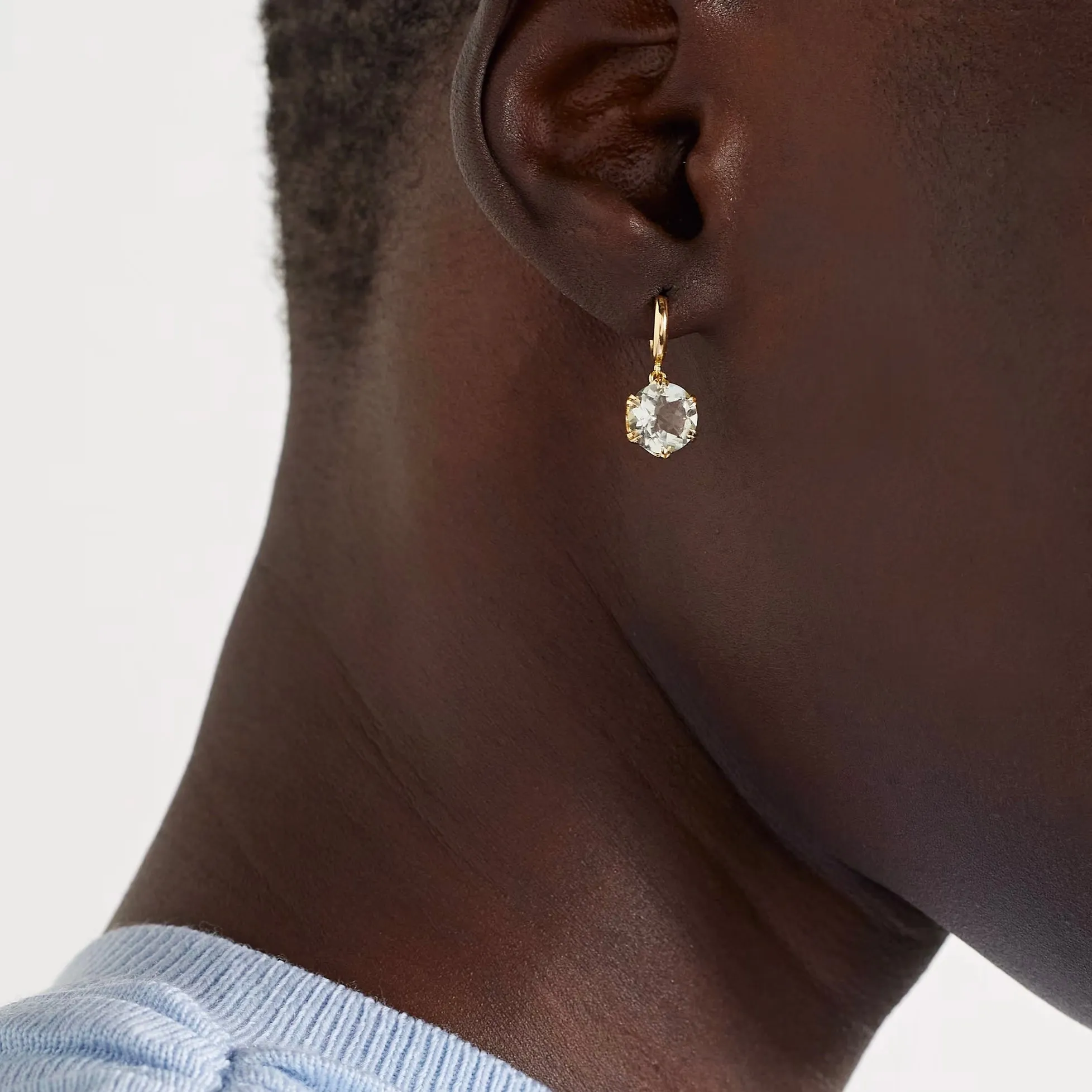 Crown Midi Hoops White Topaz