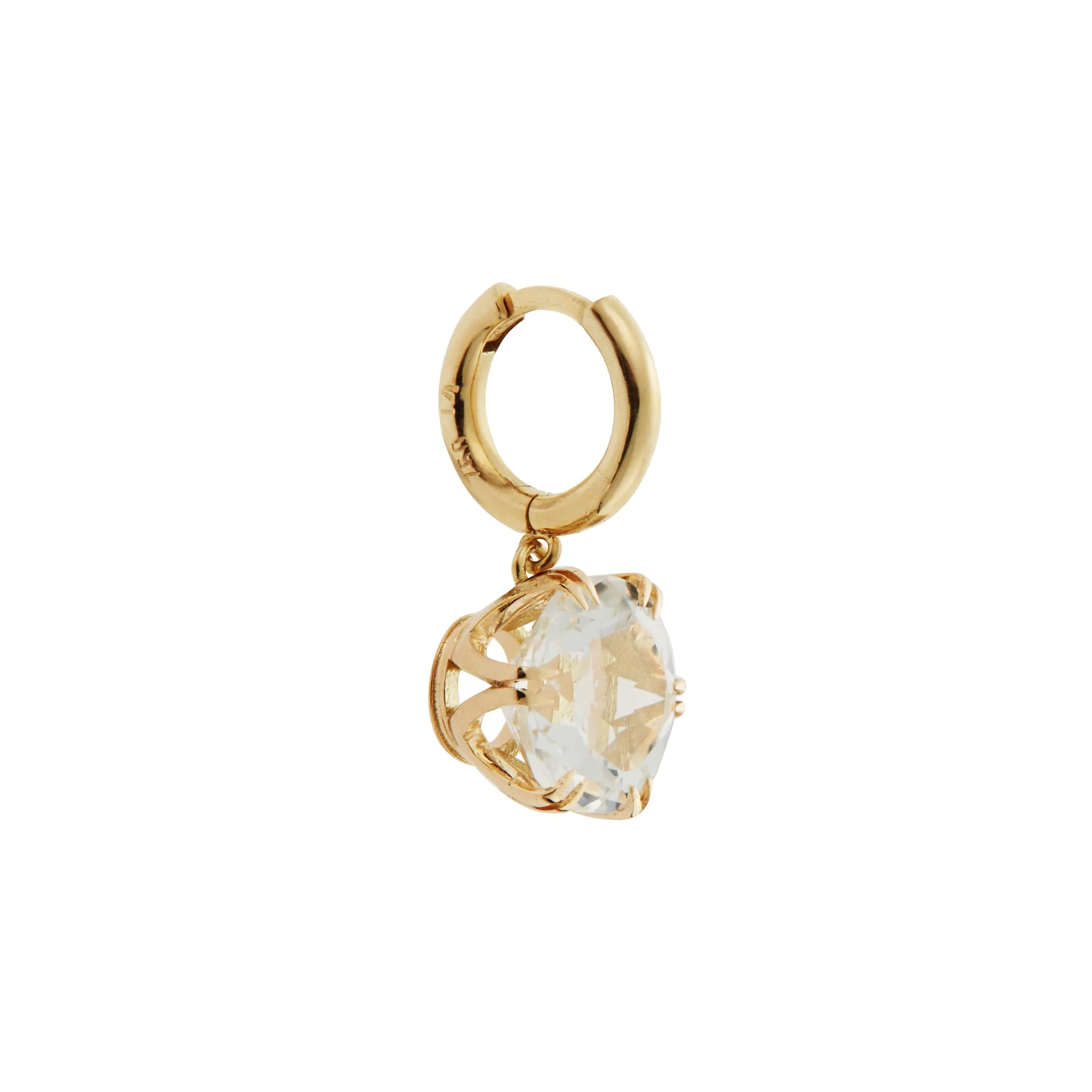 Crown Midi Hoops White Topaz