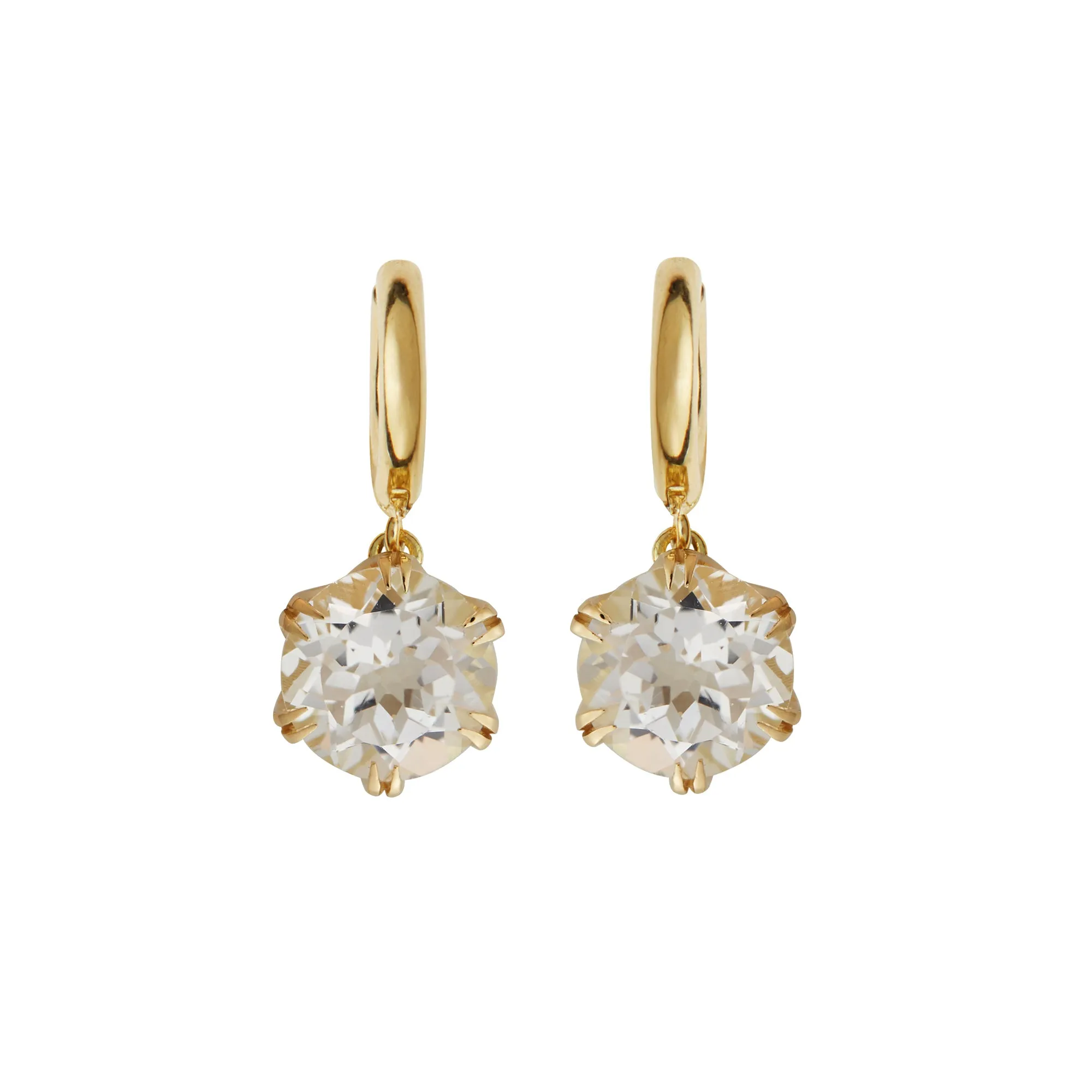 Crown Midi Hoops White Topaz