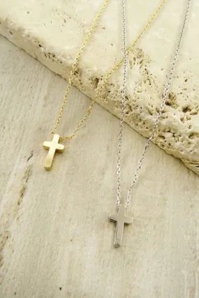 Delicate Mini Cross Necklace - Gold