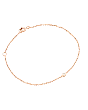 Diamond Bezel Bracelet - 14K Rose Gold