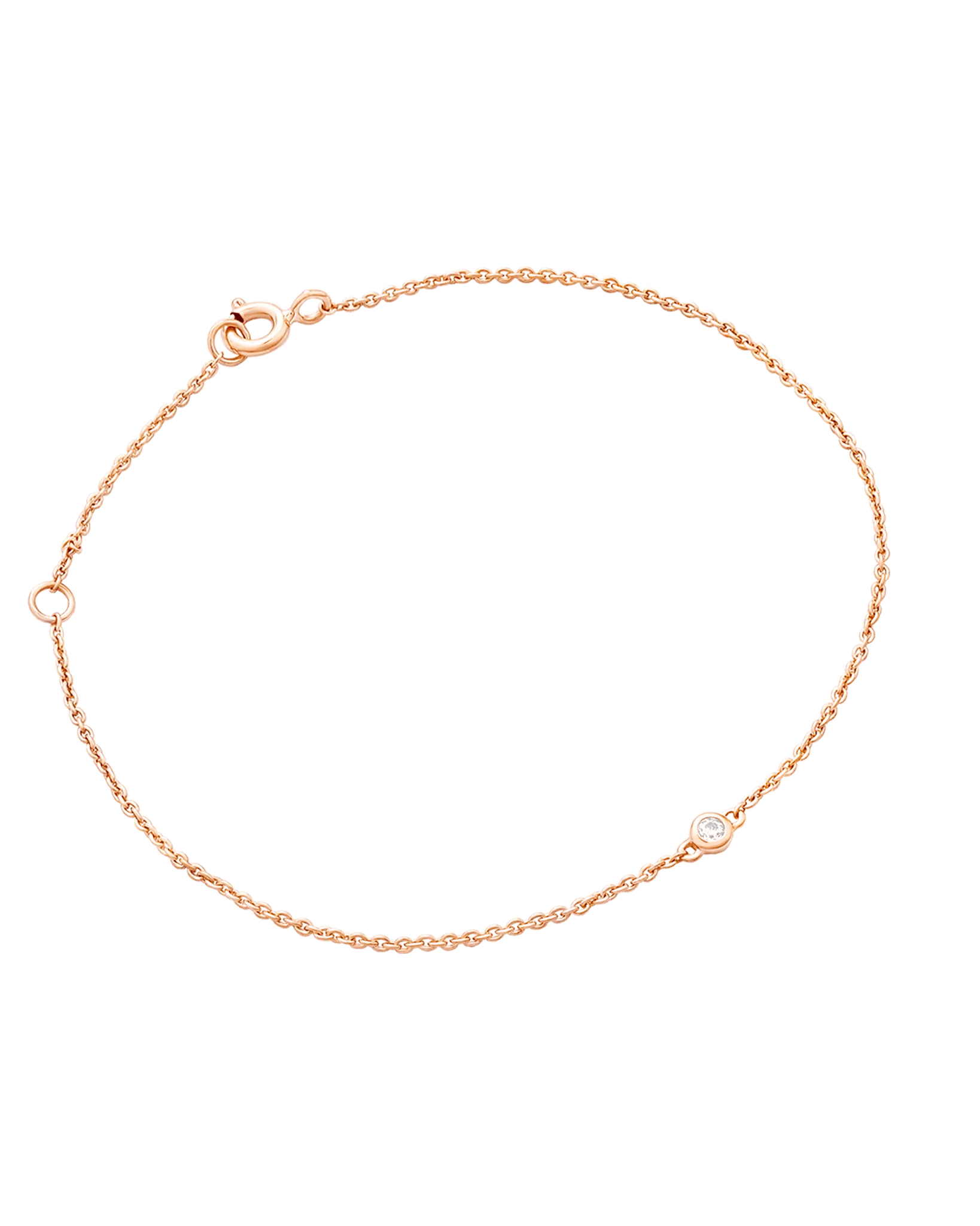 Diamond Bezel Bracelet - 14K Rose Gold