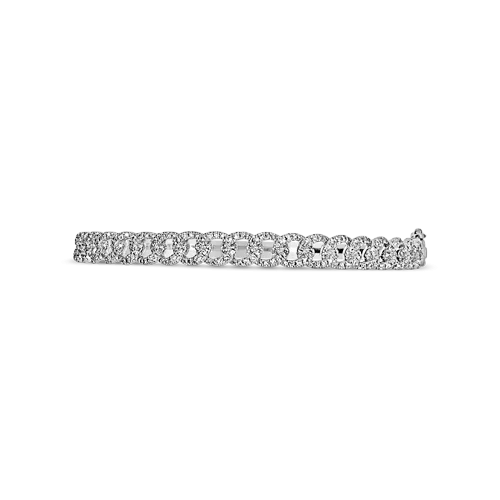 Diamond Link Design Bangle Bracelet
