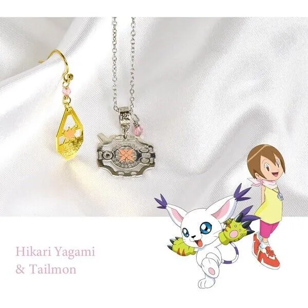 Digimon Adventure Digivice Kari Kamiya & Gatomon Necklace Pendant Japan