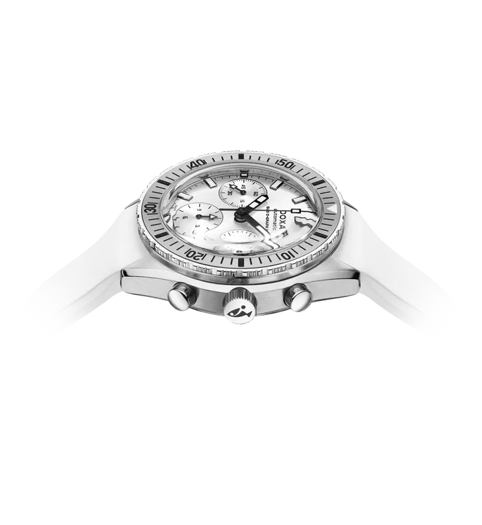 DOXA Sub 200 C-Graph II Whitepearl Rubber Stainless Steel - 797.10.011.10
