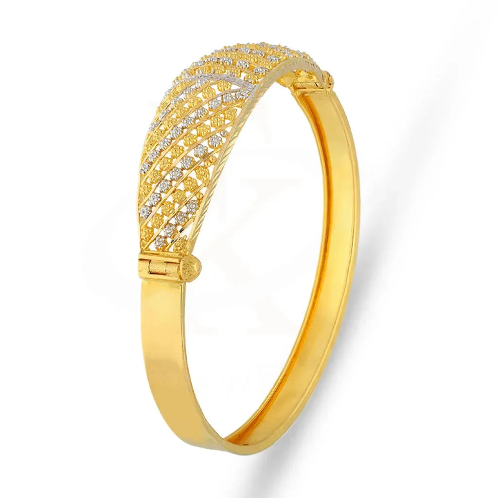 Dual Tone Gold Bangle 22KT - FKJBNG22K5027